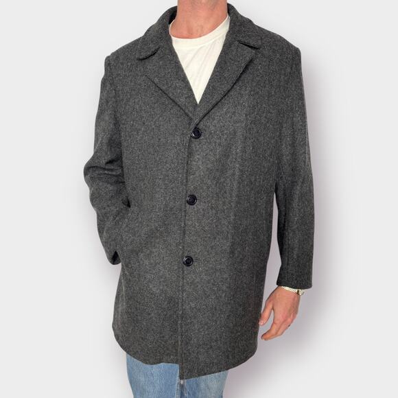 80s Botany‎ 500 gray wool overcoat - Picture 3 of 8